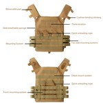 Topika Lightweight Tactical Plate Carrier Vest MOLLE Khaki Bulletproof Vest