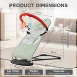 Topika Baby Bouncer with Mosquito Net, Foldable Rocking Chair