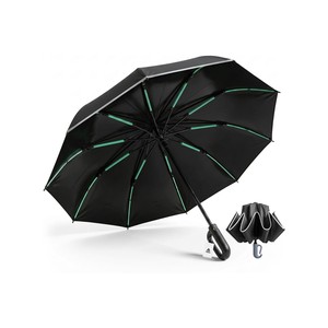 Topika - Reverse Folding Carabiner UV Umbrella, Reflective, Windproof