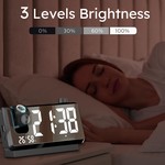 Topika 180 Projection Alarm Clock with Clear Time & Temperature Display