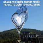 Topika Stainless Steel Heart Reflective Bird Repeller