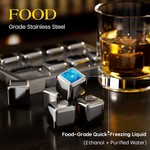Topika - Whiskey Stones Set, Reusable Ice Cubes, Metal Ice Rocks Gift