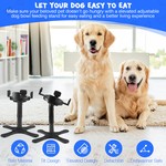 Topika Adjustable Raised Dog Bowl Stand with 3 Heights & Steel Bowl