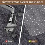 Topika Clear Chair Mat With Lip, 90x120cm Floor Protector for Desk Chairs