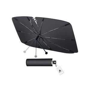 Topika Foldable Umbrella Car Windshield Sunshade with Bag -Black 140 x 79cm