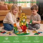 Topika Kids Mini Magnetic Tiles Travel Building Set with Metal Tin Box