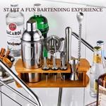 Topika- Cocktail Shaker Set with Stand,Bartender Kit&Drink Mixer for Bar