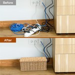 Topika Rattan Cable Management Box With Lid For Neat Cable Home Storage