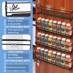 Kitchen Holder Spice Organizer Rack Wall Mounted 4-Piece Set - Black