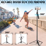 Topika 360 Degree Tripod Bluetooth Tripod For Phones Smart Face Recognition