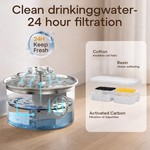 Topika Stainless Steel Cat Water Fountain 3.2L, Whisper-Quiet