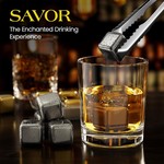 Topika - Whiskey Stones Set, Reusable Ice Cubes, Metal Ice Rocks Gift
