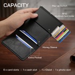 Topika Credit Card RFID Card Pop Up Wallet , Multi-compartment Black