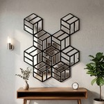Topika - 9-Piece Glass Mirror Wall Decor, Hexagon DIY Mirror Tiles for Home