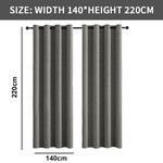 Topika - 2Pack 100% Blackout Linen Eyelet Curtains for Bedroom &Living Room