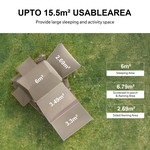 Topika - 4-Person Family Tent, Instant Camping Tent with Mesh Porch