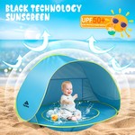 Topika Baby Beach Tent Pop Up with Pool, UPF50+ Portable Sun Shelter