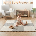 Topika 2.5CMFoam Mat Kids Thick Play Mats&Wipeable Play Mat Puzzle 12pieces