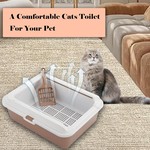 Topika - Sifting Cat Litter Box with Scoop, Semi-Enclosed, Easy Clean