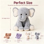 5-in-1 Plush Elephant Stuffed Animal Set, 4 Babies Tucked Inside