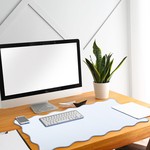 Topika - Blue Mousepad, 80X40Cm Desk Mat, Waterproof Fabric, Non-Slip Base