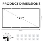 Topika - Peojector Screen 120 Inch, Projector Screen Portable, Foldable