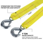 TopikaAuto 9T 6m Heavy Duty All Terrain Tow Recovery Strap with Hooks & Bag