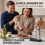 Topika - Electric Salt And Pepper Grinder Set, Rechargeable Stainless Steel