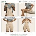 Lekkon Seamless Shaping Bodysuit for Women, Tummy-Waist-Hip-Thigh Sculpting