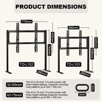 Topika Adjustable Table Top TV Stand with Heavy-Duty double tube Steel Base