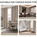 Topika 100% Blackout Linen Eyelet Curtain for Bedroom & Living Room