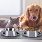 TopikaPet - Stainless Steel Non-Slip Pet Food & Water Bowls, Dog&Cat Bowls