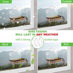 Window Bird Feeder with 3 Suction Cups, Acrylic Clear Bird House Box