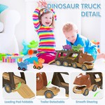 Topika Dinosaur Truck Toys for Kids, Friction Truck Set for 2-4 Toddlers