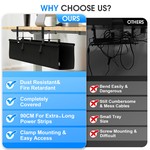 Topika 90CM Underdesk Cable Management Tray, Under Table Tray & Clamp Mount