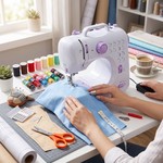 Topika 12-Stitch Mini Sewing Machine with 42pc Thread Kit for Beginners