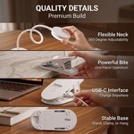 Topika Clip On Desk Lamp, Rechargeable LED Light for Bedside & Table Top