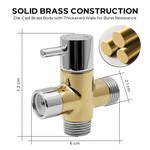 Topika Shower Diverter Valve G1/2" 3-Way Adaptor For Shower Head And Hose