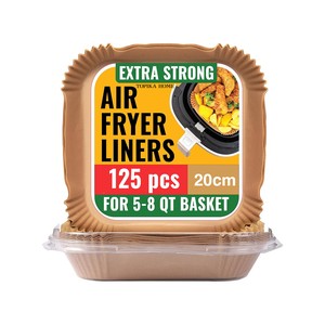 Topika Air Fryer Liners Square Airfryer Liner for Baking & Frying 125pcs