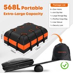 TopikaAuto - 840D Waterproof Car Roof Luggage Bag Carrier Bag, 425L/568L