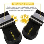 TopikaPet-Waterproof Dog Shoes, Reflective Straps, Anti-Slip Rubber Sole