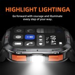 Topika - Smart Watch with Flashlight for Men Women 2.02" HD Bluetooth Calls