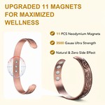 Topika Copper Bracelet for Women, Magnetic Viking Cuff 2 Pieces