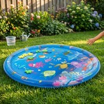 Topika Inflatable Tummy Time Water Mat Baby & Ocean Pattern, 100cm