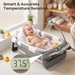 Topika Foldable Baby Bathtub with Thermometer & Cushion for 0-36 Monthes