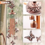 Topika - Outdoor Wind Chimes, Aluminium Tube, Butterfly Style Garden Decor
