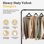 TopikaHome Velvet Non-Slip Heavy Duty Hangers, Metal Hooks