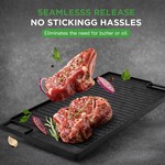 Topika Cast Iron Non-stick Grill Pan No Need For Butter Or Oil Double Sided