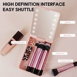 Topika 10 Pieces Makeup Brushes With LED Light & Mirror Pink Pocket Mirror