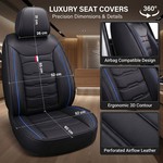 TopikaAuto - Universal Car Seat Cover Front & Full Set Waterproof Leather